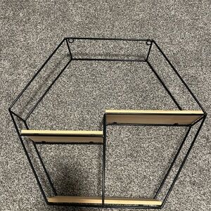Black and Brown Hexagonal Wall Shelf